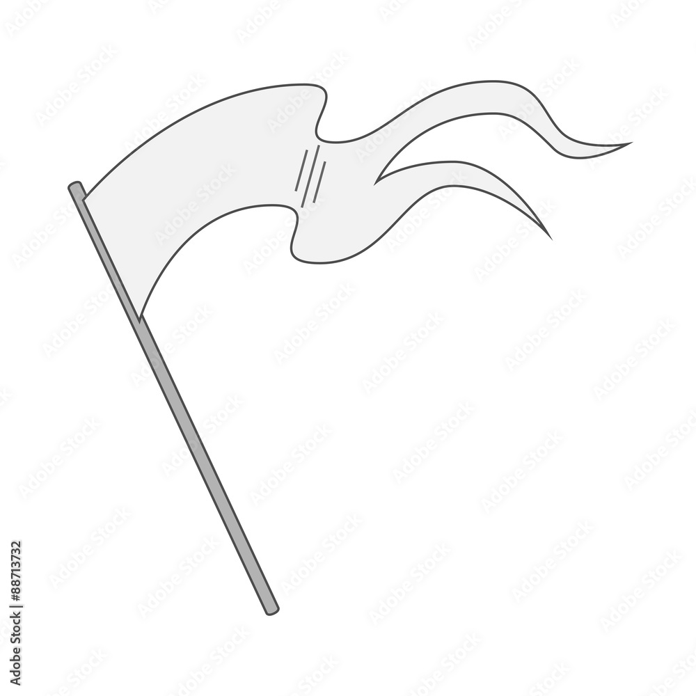 White blank vector Flag on Stick