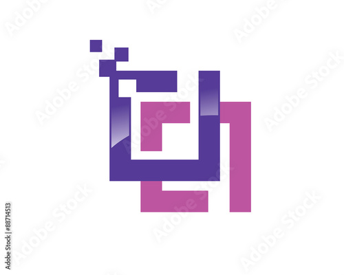 monogram anagram pictogram of initial letter d a digital as data logo	