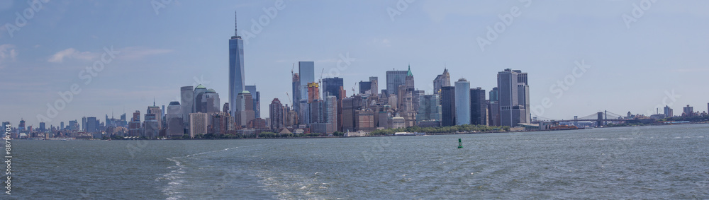 Panoramic View Hudson River and New York City Skyline