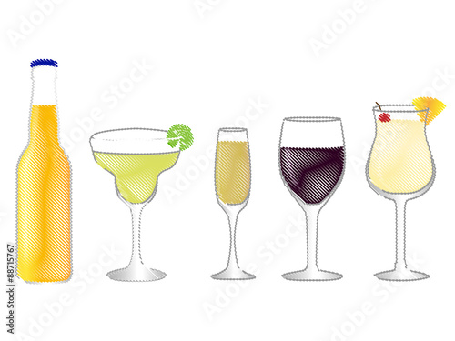 Isolated Drinks Pencil Style 2