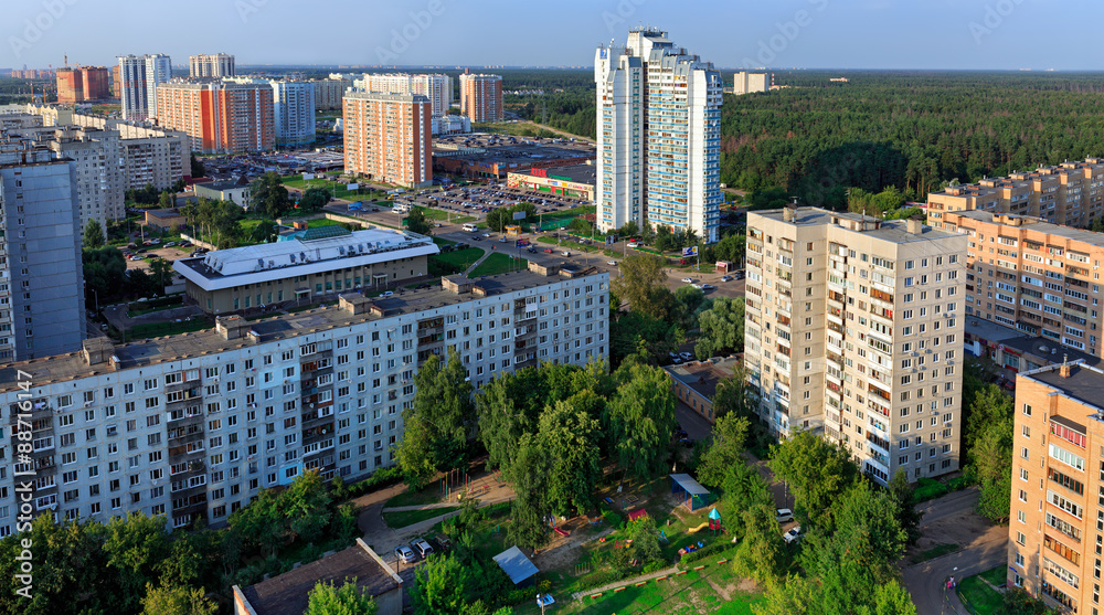 Obraz premium Top view of the city Balashikha in Moscow region, Russia.