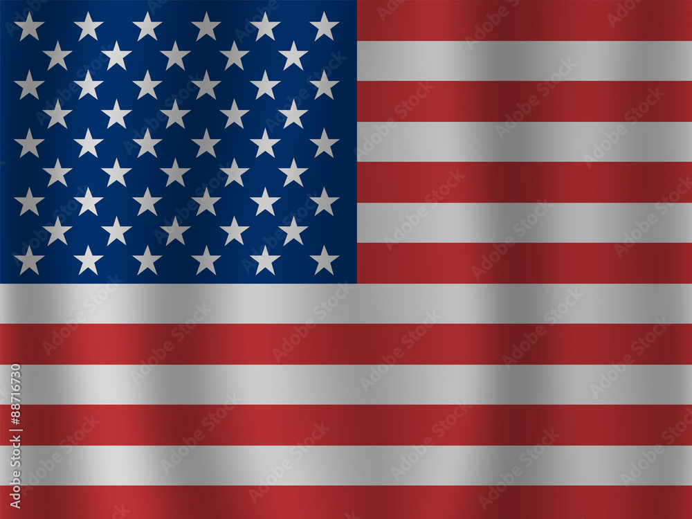 Naklejka premium United States waving flag