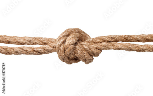 Canvastavla rope knot isolated on a white background