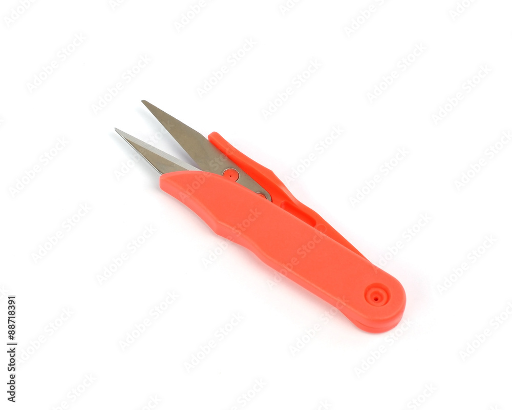 Scissors for thread cutting isolated on white background Scissors for thread cutting isolated on white background