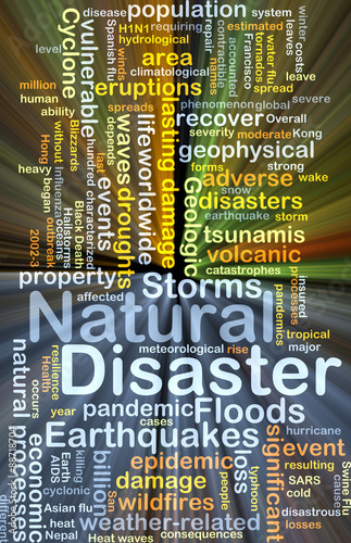 Natural disaster background concept glowing