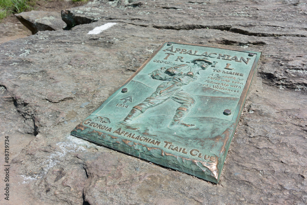Naklejka premium Appalachian Trail Plaque on Springer Mountain