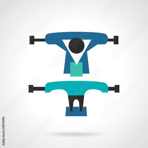 Longboard suspension flat vector icon