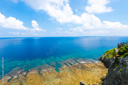 Beautiful sea and the magnificent reef, Okinawa, Japan