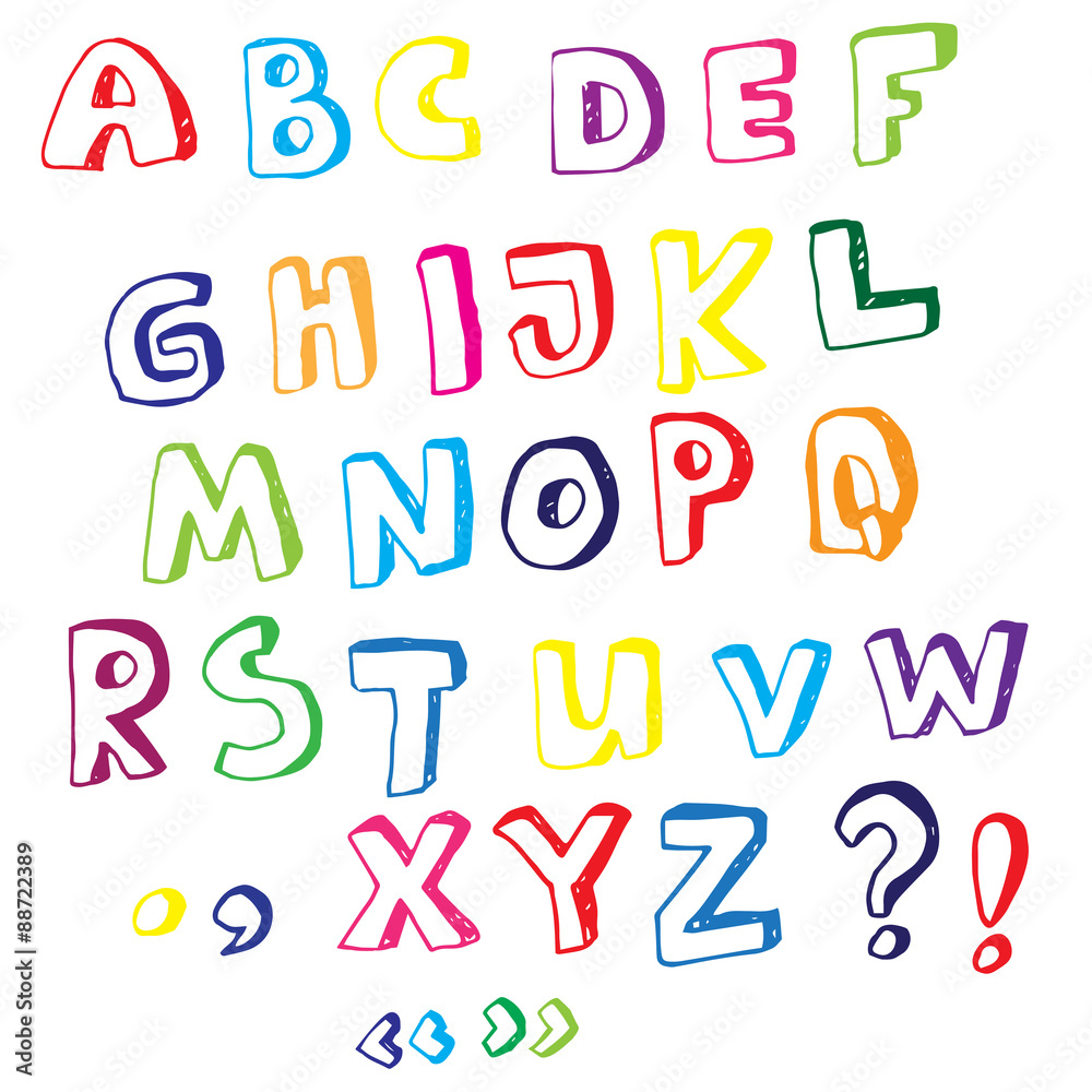 Vector hand drawn alphabet