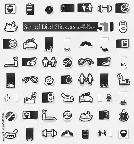 Set of diet stickers