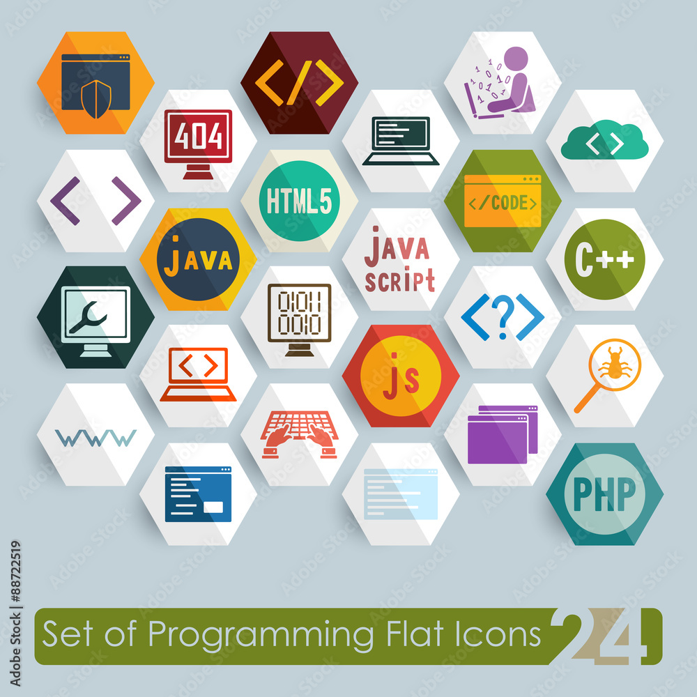 Set of programming icons Stock Vector | Adobe Stock