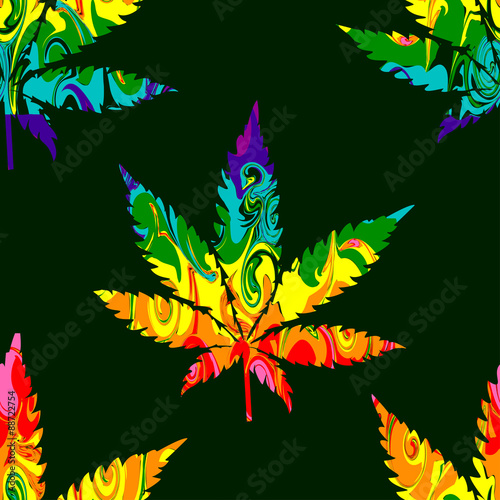 Abstract Cannabis Seamless Pattern