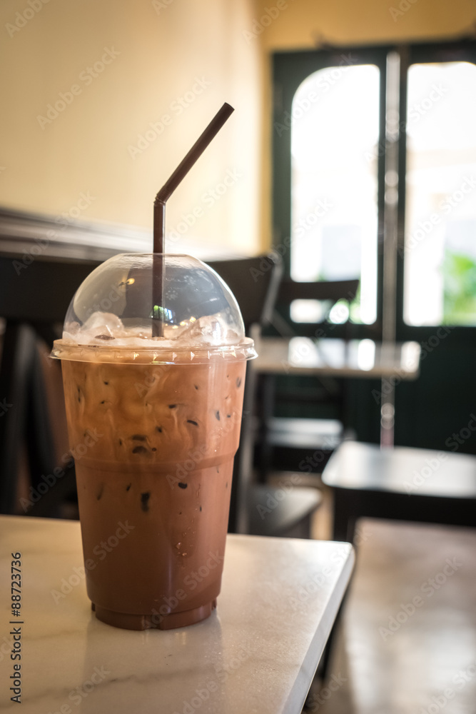 iced chocolate in coffee shop iced chocolate in coffee shop