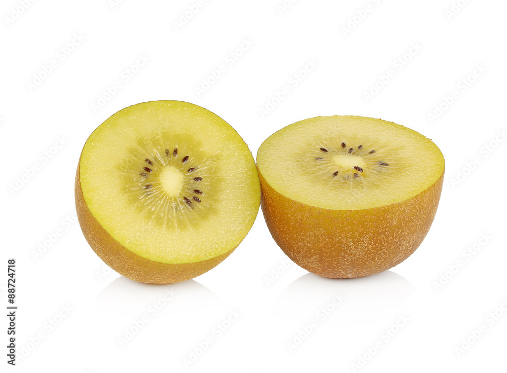 gold kiwi fruit on a white background gold kiwi fruit on a white background