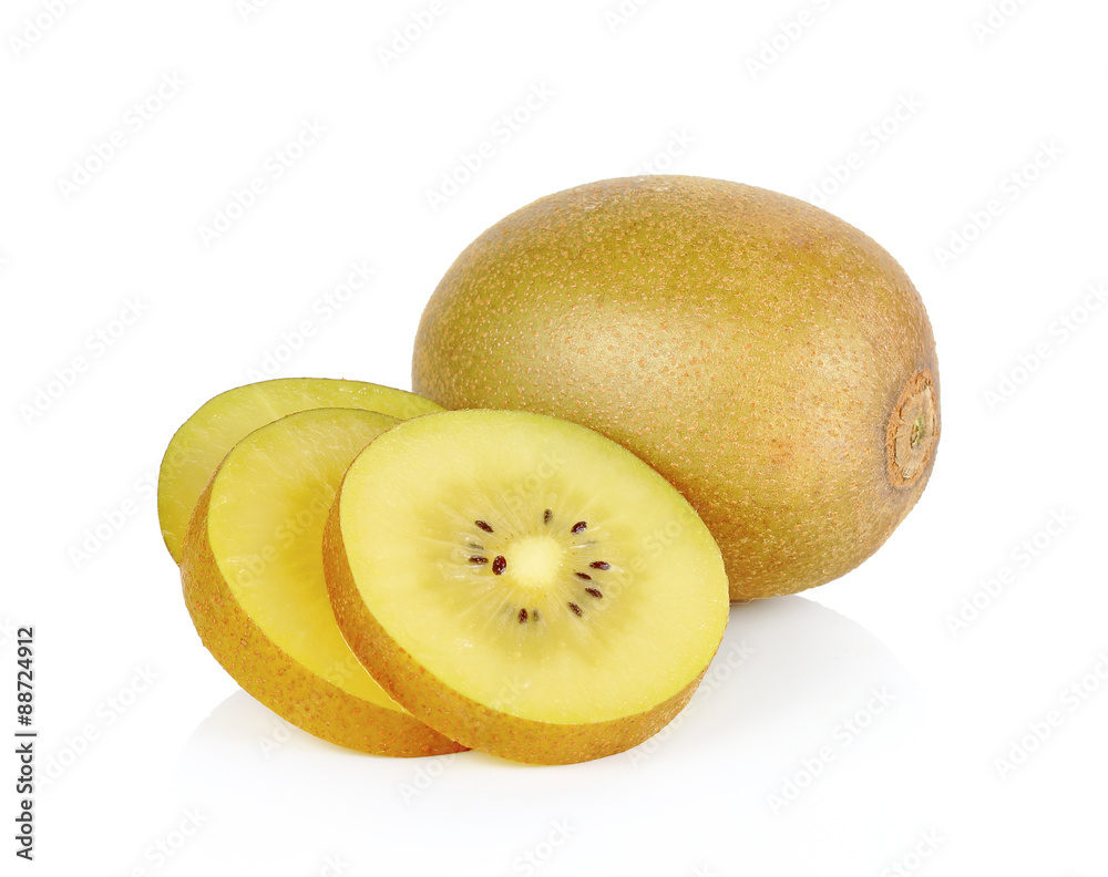 gold kiwi fruit on a white background gold kiwi fruit on a white background
