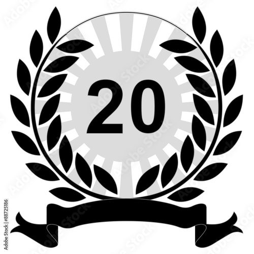 Laurels 20 on white background
