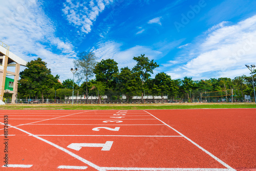 Running track with numbers