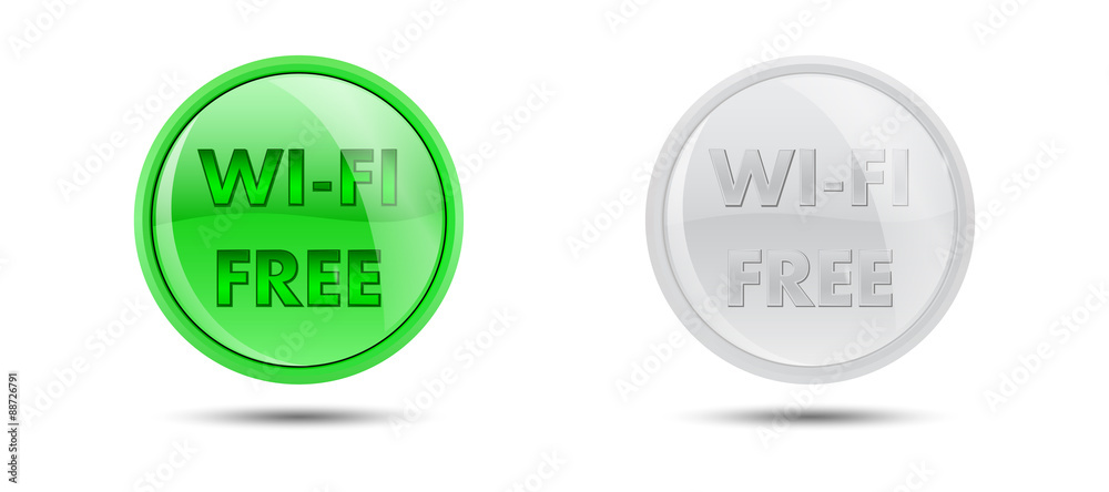 Wi-fi web symbol - green and white Wi-fi web symbol - green and white