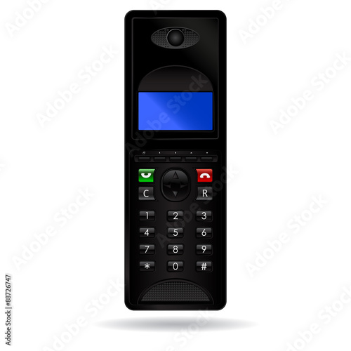 Black phone cordless handset 