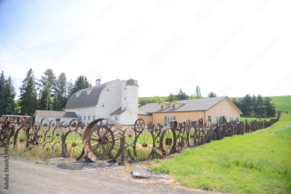 wheel fence barn