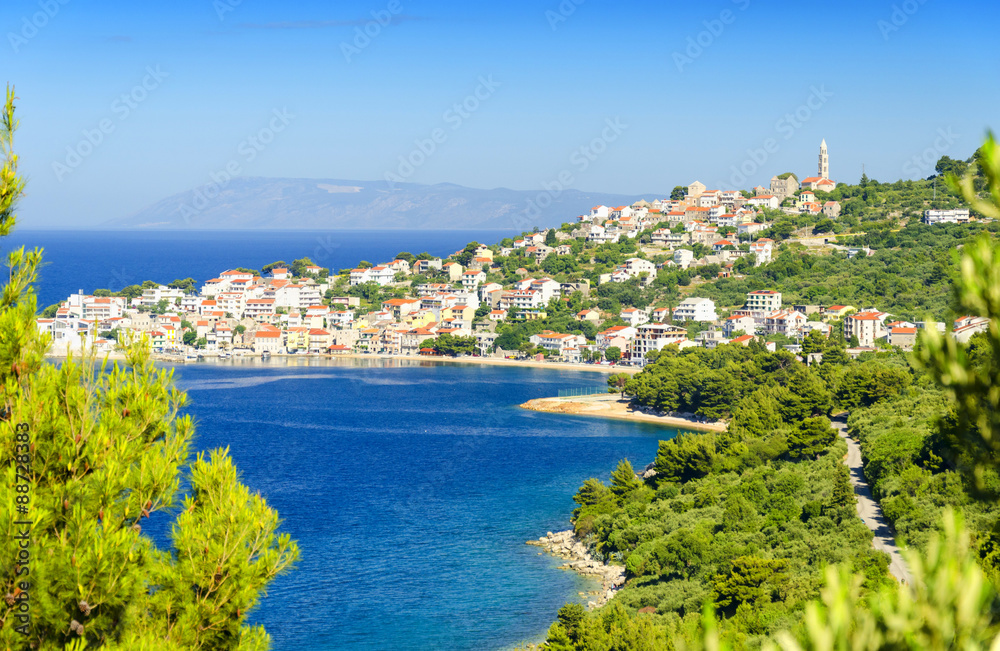 Fototapeta premium view on Igrane in Makarska Riviera, Dalmatia, Croatia