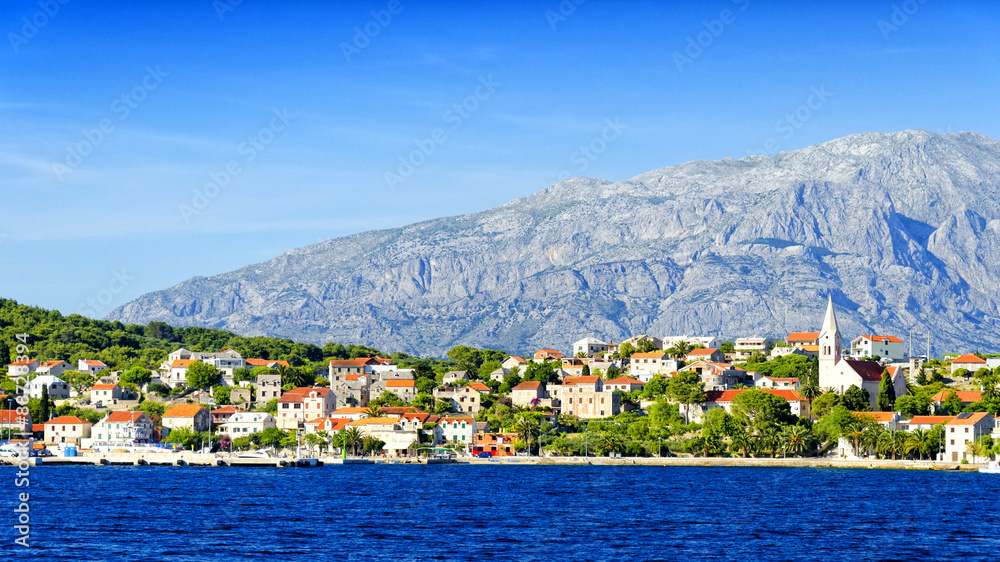 view on Sumartin village on Brac Island, Dalmatia, Croatia