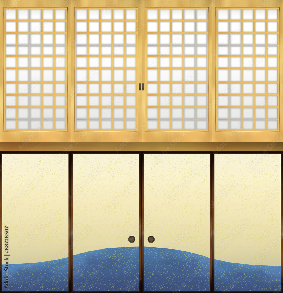 日本の伝統的建具の障子と襖 Stock イラスト Adobe Stock