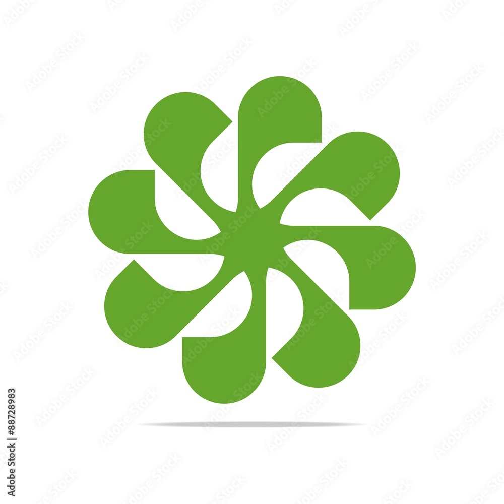 Abstract Logo Green Floral Design Symbol Icon Vector 