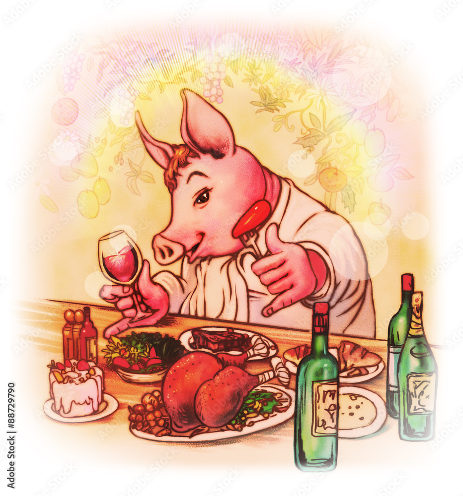食いしん坊のブタ Stock イラスト Adobe Stock 食いしん坊のブタ Stock イラスト Adobe Stock