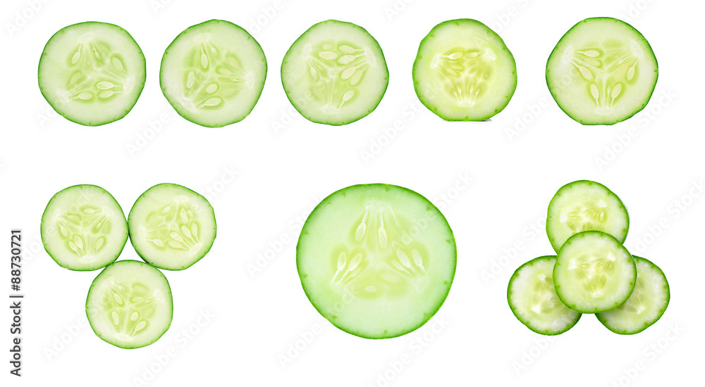cucumber slice isolated on white background cucumber slice isolated on white background