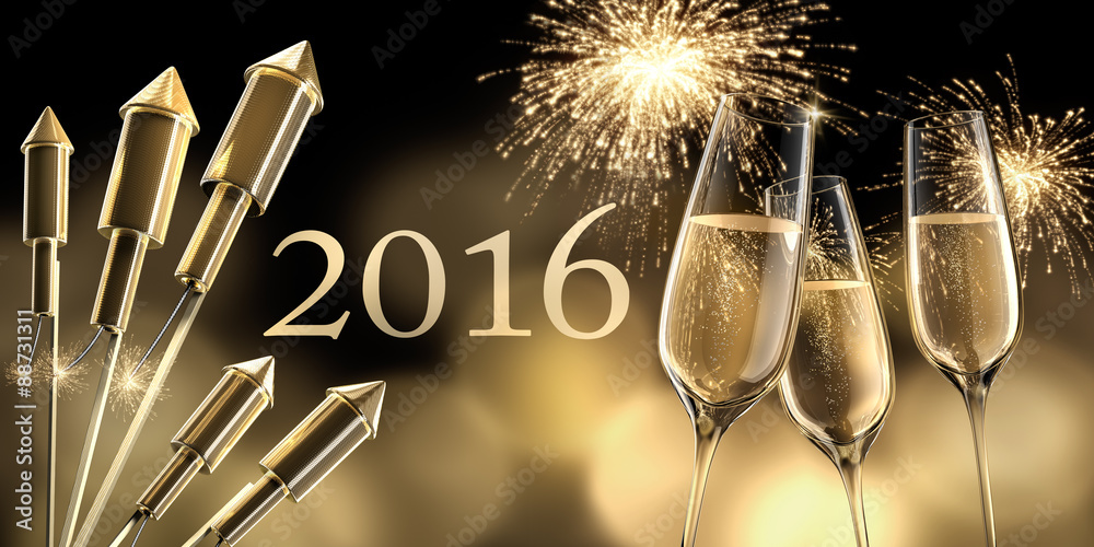 Wunschmotiv: Silvester 2016 mit Feuerwerk #88731311