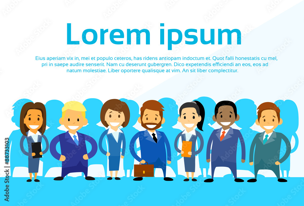 Business People Cartoon Group Diverse Team