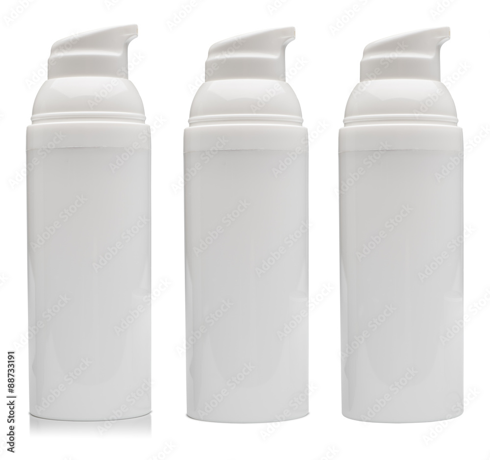 Dosaging white plastic container isolated on a white background. Dosaging white plastic container isolated on a white background.