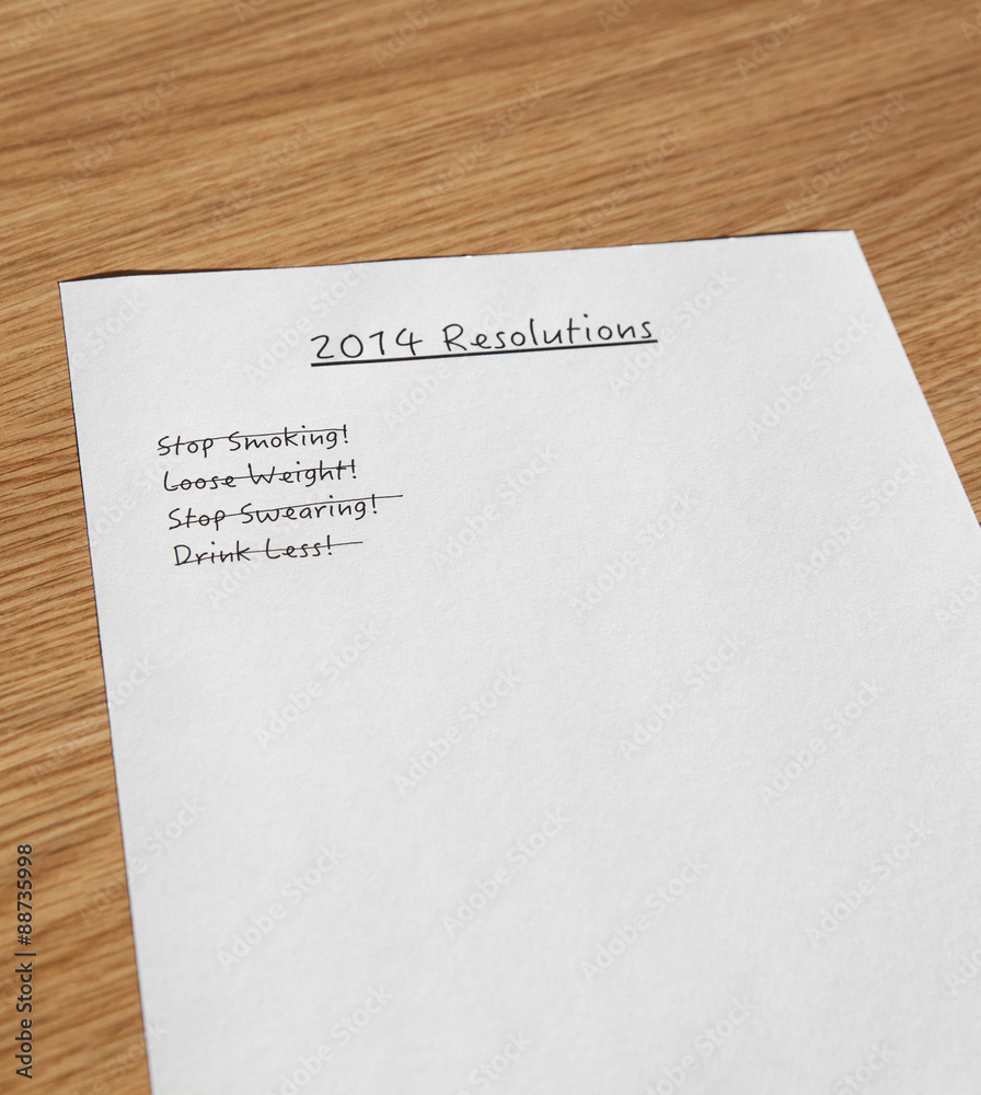 New year resolutions 2014