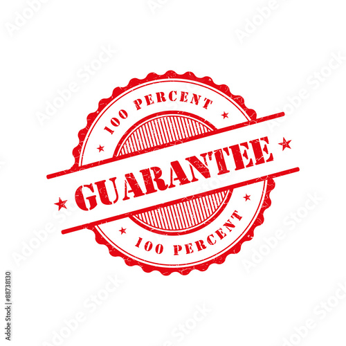 100 percent guarantee grunge retro red isolated stamp