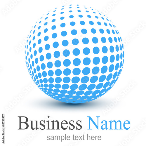 Logo, abstract sphere with halftone design,