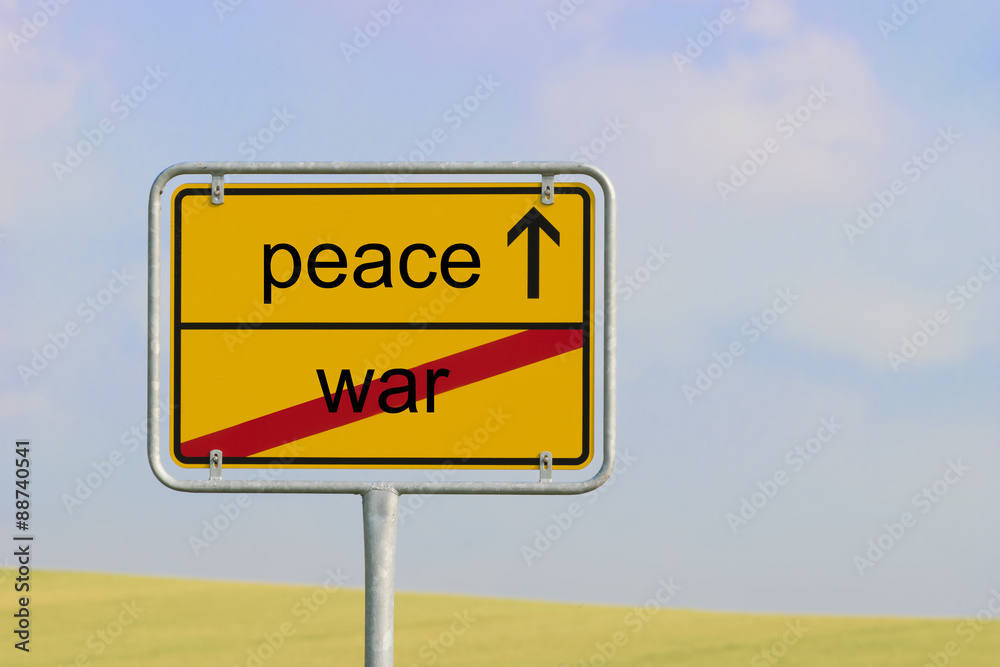 Sign war peace