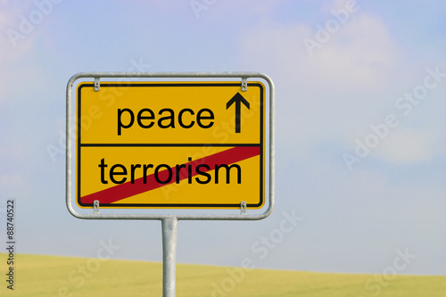 Sign terrorism peace