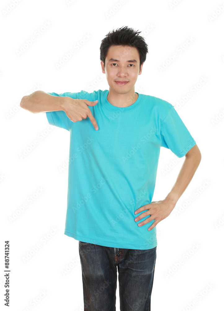 man with blank t-shirt man with blank t-shirt