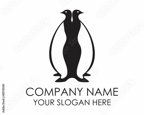 penguins silhouette vector