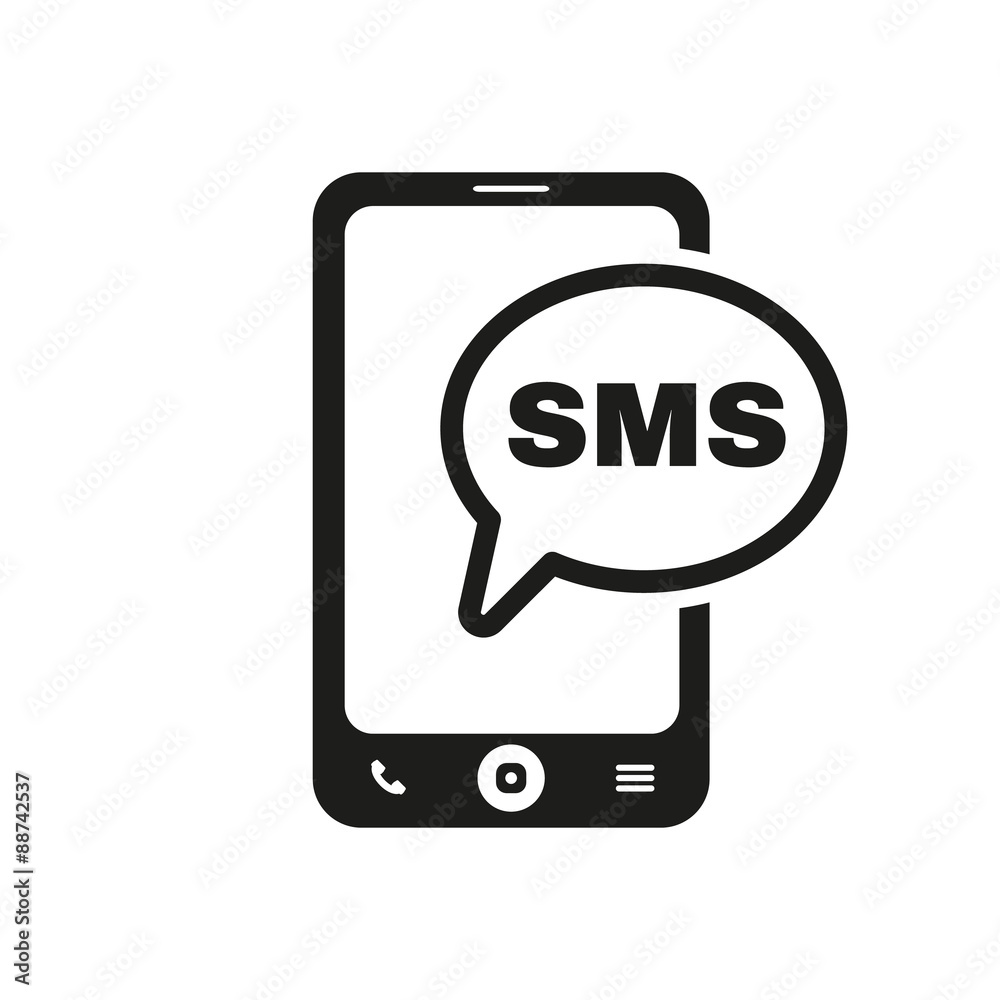 The sms icon. Smartphone and telephone, communication, message symbol. Flat The sms icon. Smartphone and telephone, communication, message symbol. Flat