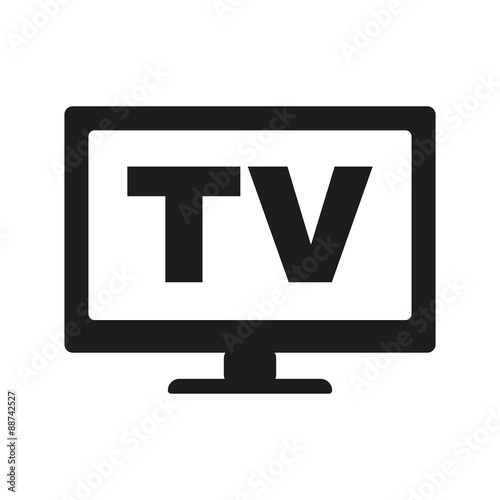 The tv icon. Television and telly, telecasting, broadcast symbol. Flat