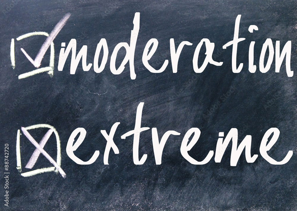 Fototapeta premium moderation and extreme judgment on blackboard