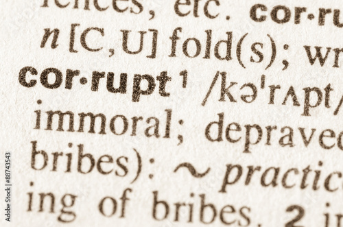 Dictionary definition of word corrupt