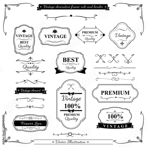 Collection of vintage frame border rule and design element 002