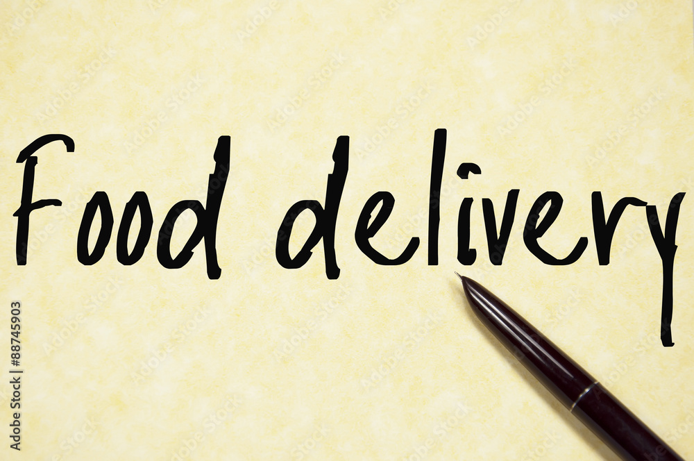 food delivery text write on paper food delivery text write on paper