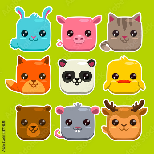 Square animals set