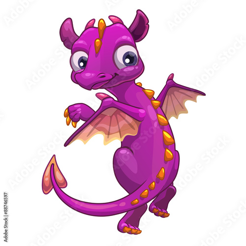 Little pink cartoon dragon
