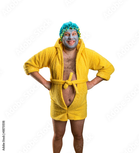 Strange man with face pack