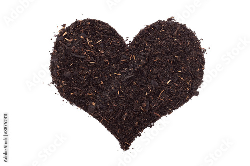 Compost in a heart shape